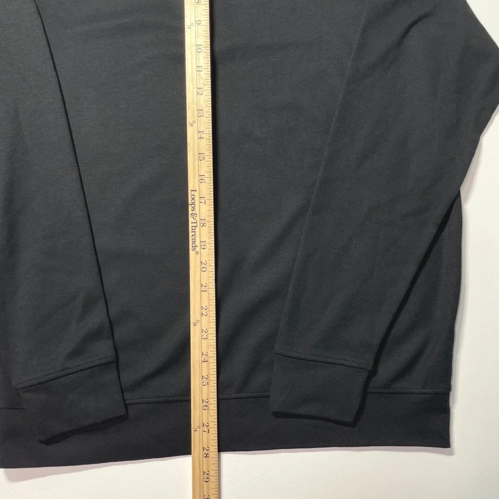 NWT Collars & Co Cloud Cotton Quarter Zip Pullover Sweater Mens Large Black Grey